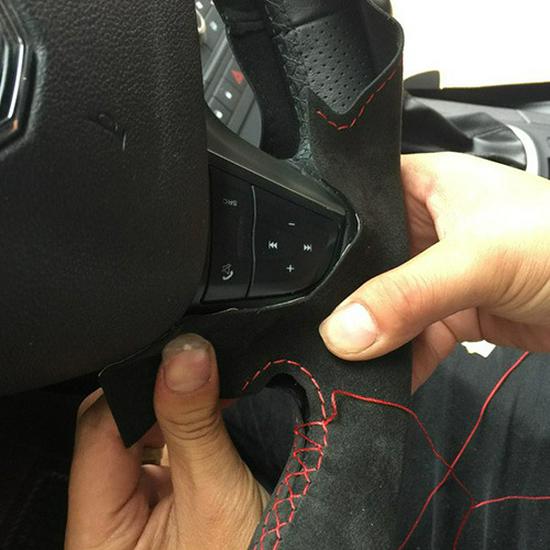 Suede Hand-Stitched Steering Wheel Cover for MG5, MG3, MG6, MG GT, MG GS, and Roewe Models