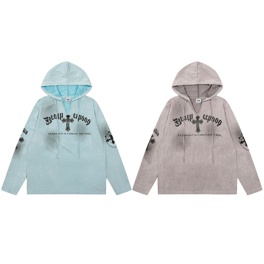 Women's 2026 Spring Retro Gothic Sheer Hooded Long Sleeve Cover-Up Shirt