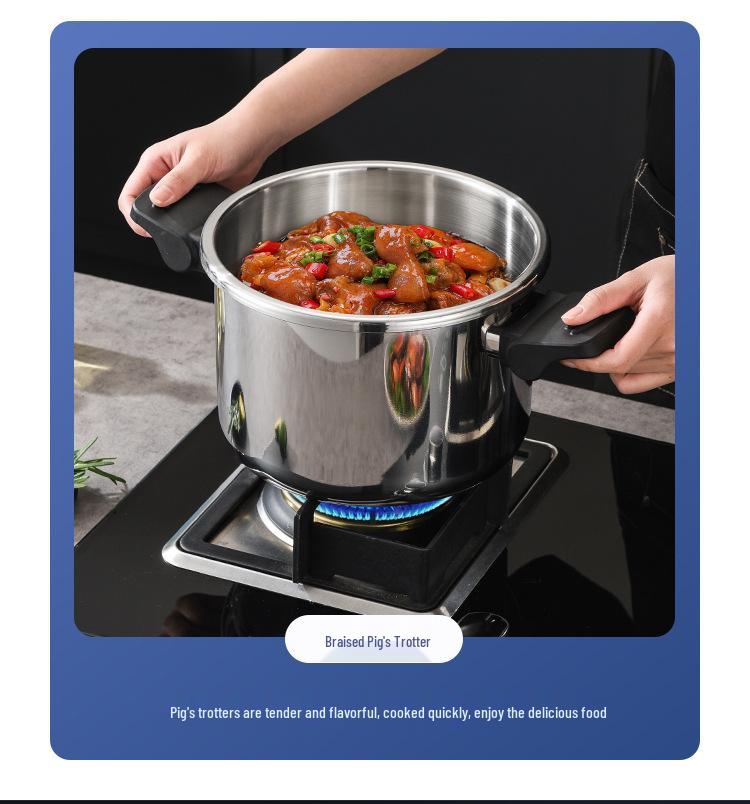 304 Трехслойная сталь Толстая скороварка - Большая вместимость, Взрывобезопасная конструкция для газовой и индукционной готовки