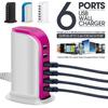 Зарядное устройство-хаб на 6 портов USB для телефона, настольного компьютера, станция быстрой зарядки, удлинитель
