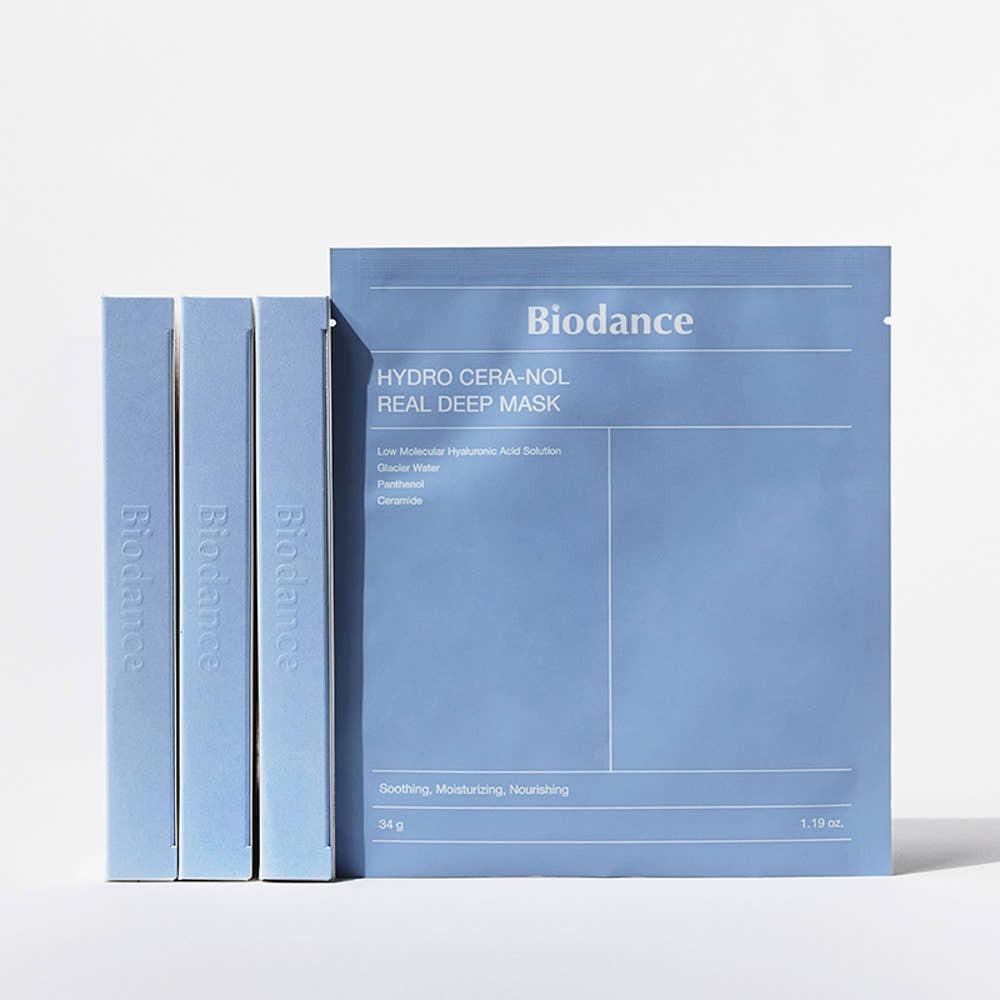 Biodance Гидро Цера-нол Реальная Глубокая Маска Успокаивающая Увлажняющая 34г 4 листа Тканевая Маска для Лица K-Beauty