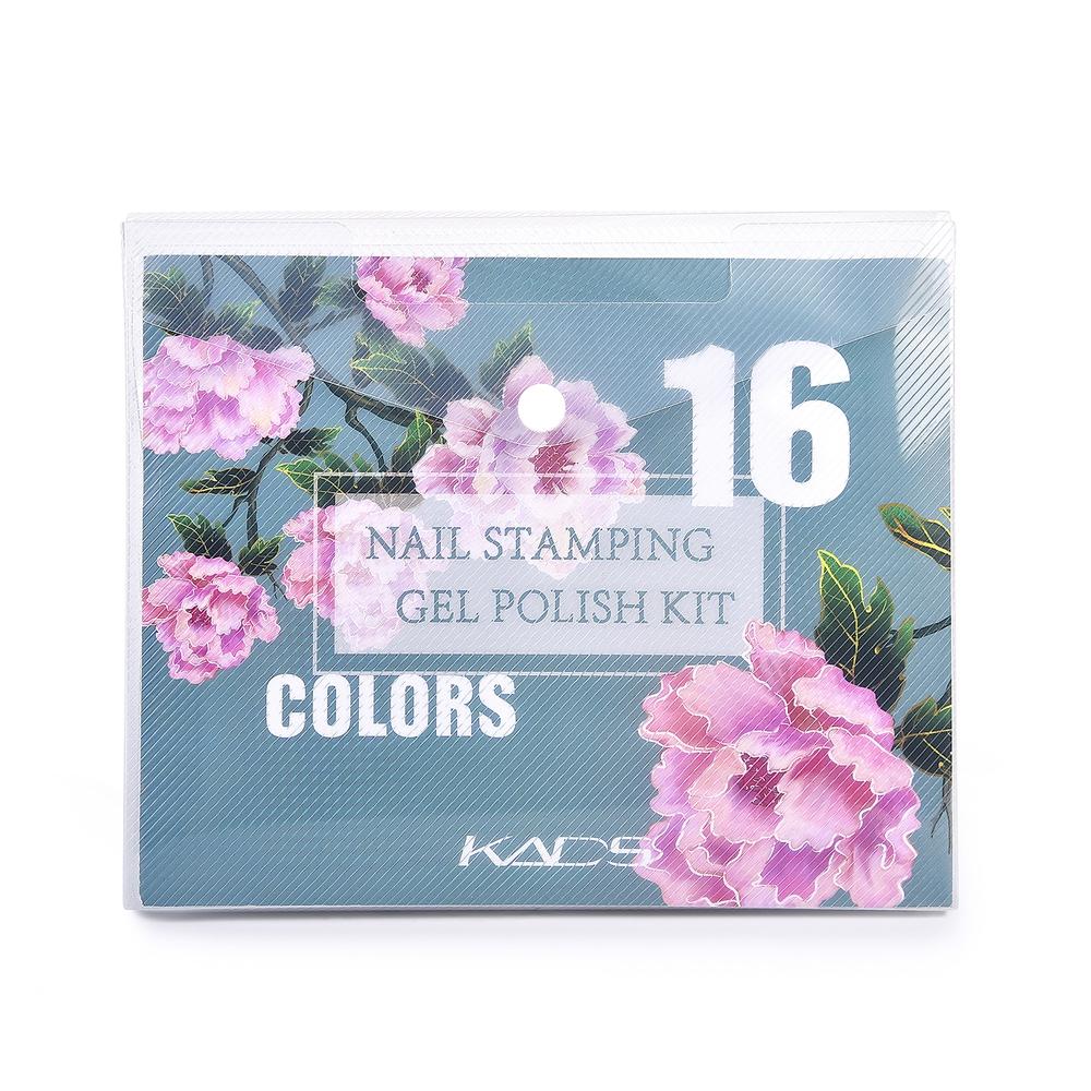 kads 16pcs Stamping Gel Polish Set 8ml Gel Nail Polish for Stamping UV Vanish for Nail Art Stamp Plate Printing Lacquer