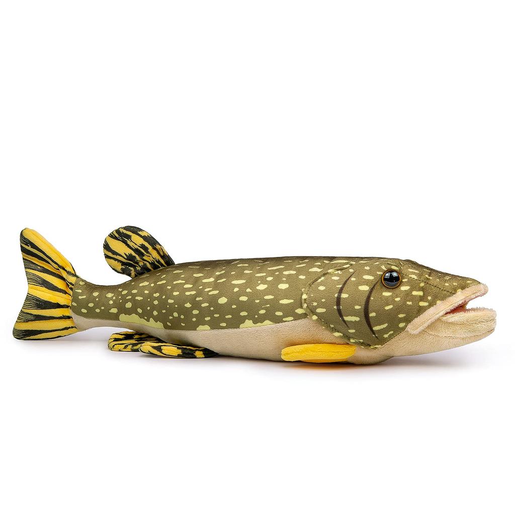 ZHONGXIN MADE Northern Pike Fish Plush Toy - Simulation Realistic Depth Ocean Stuffed Animal Pike Plush Figure Super Soft Sea Creature Fish Model
