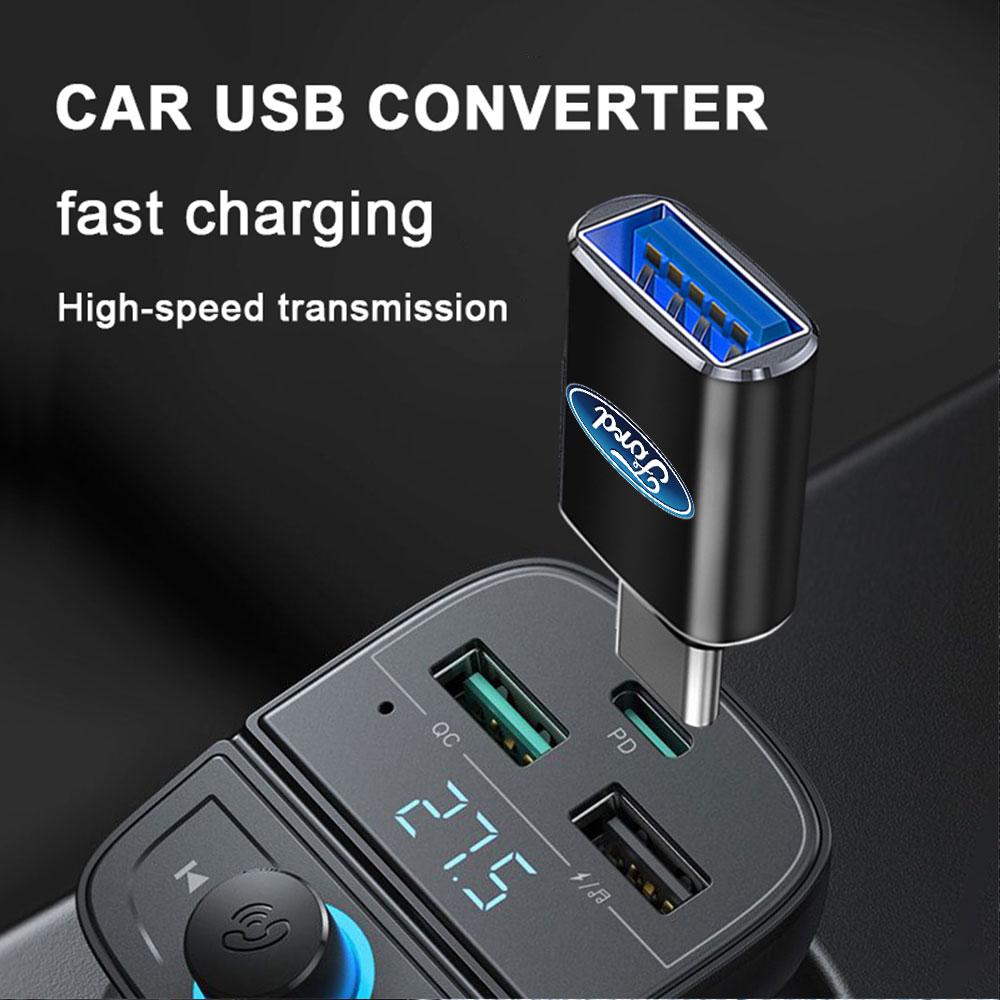 AKS1 Car USB Adapter Card Reader OTG Type C Phone Computer Connector For Ford Fiesta Ranger Focus Kuga STRACING Mustang Mondeo Fusion