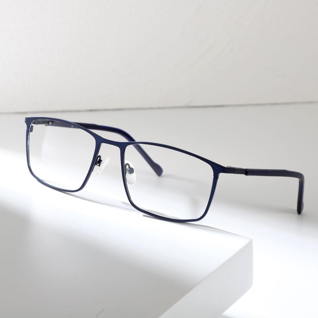 Мужские деловые очки с простой оправой, универсальная металлическая оправа, очки для коррекции близорукости с расширенными возможностями, плоская оправа