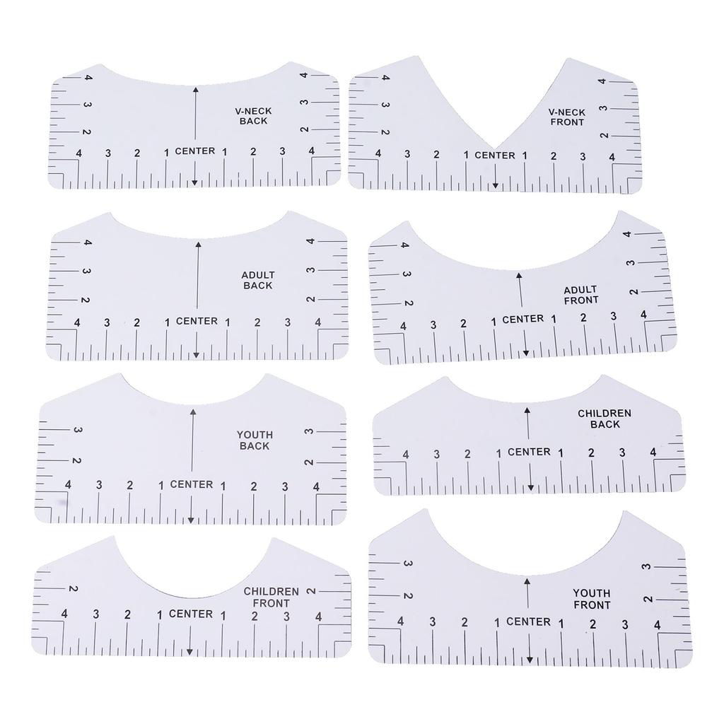 8PCS T Shirt Ruler Guide PVC Clothing Centering Design T Shirt Alignment Tool for Heat Press