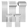 QuiExact 30 Piece Cutlery Set Knife Spoon Fork Stainless Steel Utensils Dinnerware Set for Kitchen Home Wedding (Silver)