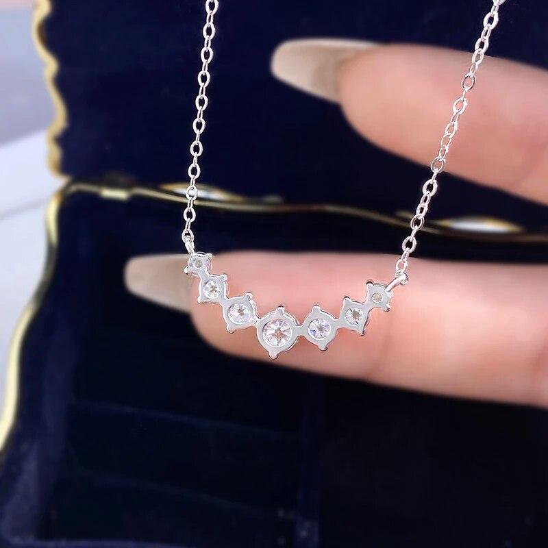 DW муассанитовое бриллиантовое колье для женщин, свадебные украшения с сертификатами, ожерелье из стерлингового золота 925 пробы с серебряным покрытием, белое золото 18 карат