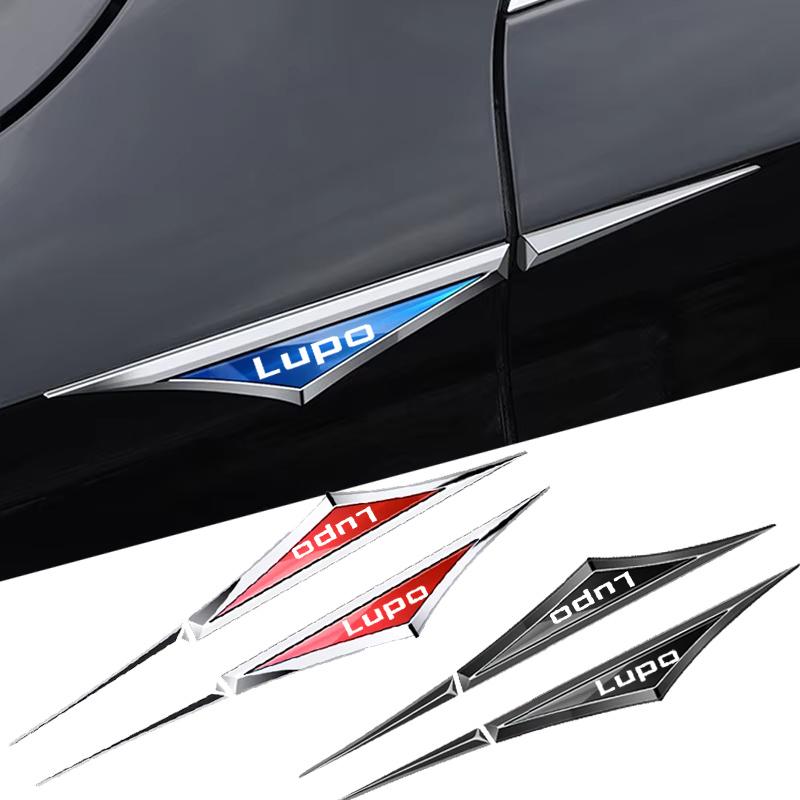 W1402Pcs 3D Alloy Knife Emblem Car Body Side Door Blade Fender Sticker For Volkswagen VW Lupo Caddy CC Jetta Polo Golf Rline GTI MK6 RTHF1