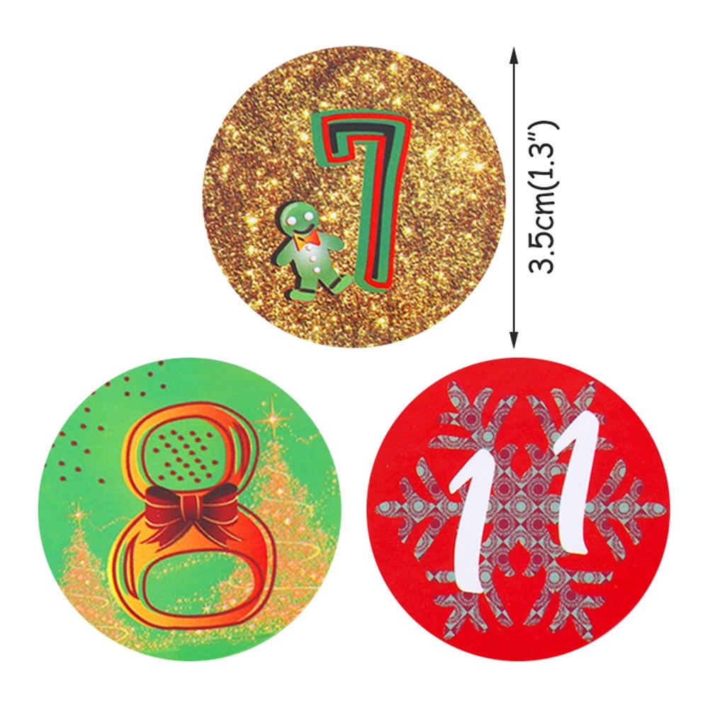 Christmas Advent Number Stickers  Christmas Candy Sealing Stickers DIY Gifts Package Labels