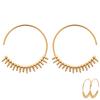 [Q8467] - Gold Plated 'Cléopatra' Hoop Earrings - 25 Mm (sun)