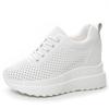 Fashion Hot Quality10cm Genuine Leather Vulcanized Platform Wedge Casual Women Summer Shoes Fashion Sneakers Hollow Heels Increase Shoes