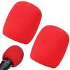 AllBright Microphone Covers, Thick Sponge, Washable, High-Density, Noise-Blocking, Splash-Proof, Set of 10 (Red)