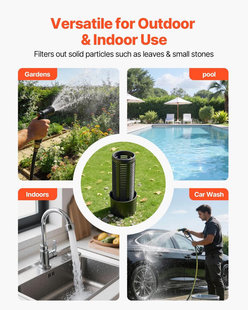 VEVOR 1100W Shallow Well Pump with Pressure Tank, 5300 LPH, Irrigation Jet Pump with 19L Tank, Filter, Check Valve, Automatic Water Booster System