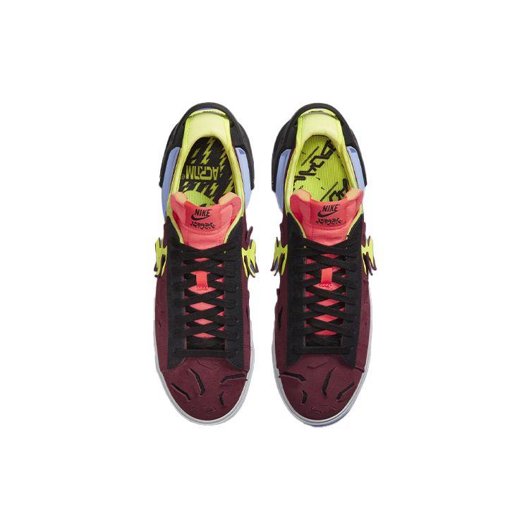 Nike Acronym x Blazer Low Ночной Бордовый Лимонный Яд Черный Мужские Скейт-Ботинки DN2067-600