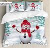 Snow Christmas Duvet Cover Set, Decorative 3 Piece Bedding Set With 2 Pillow Shams, Single King Queen Twin Size Bed Collection