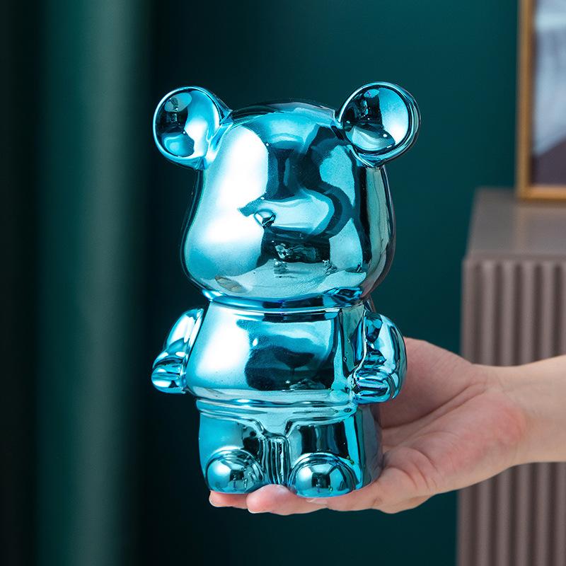 Творческий Tide Play Жестокий медведь животное Керамические фигурки мультфильм Простая копилка Прилавок Настольное украшение Статуя Скульптура