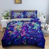 Комплект постельного белья Abstract Duvet Cover Set King Microfiber Blue Psychedelic Bedbling Set 2/3 Pieces Queen Size Warped Space Theme Twin Blanket