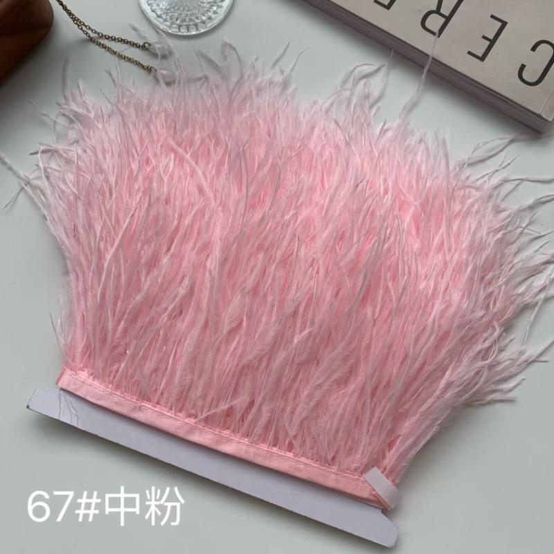 Ткань с отделкой из страусиных перьев 10-15 см Аксессуары для одежды DIY Украшение юбки Декольте платья Манжеты Перья