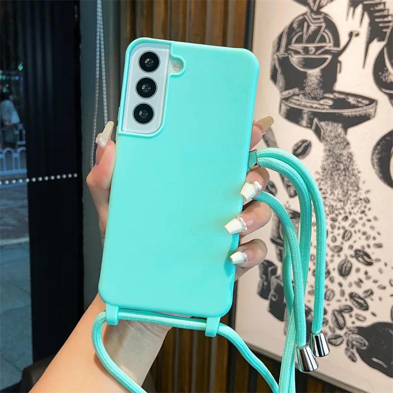 Мягкий чехол-кроссбоди для телефона Samsung Galaxy S25 Ultra S22 S21 Plus S24 S23 FE A16 A06 A55 A35 A25 A15 A05 A05S A54 A34 5G