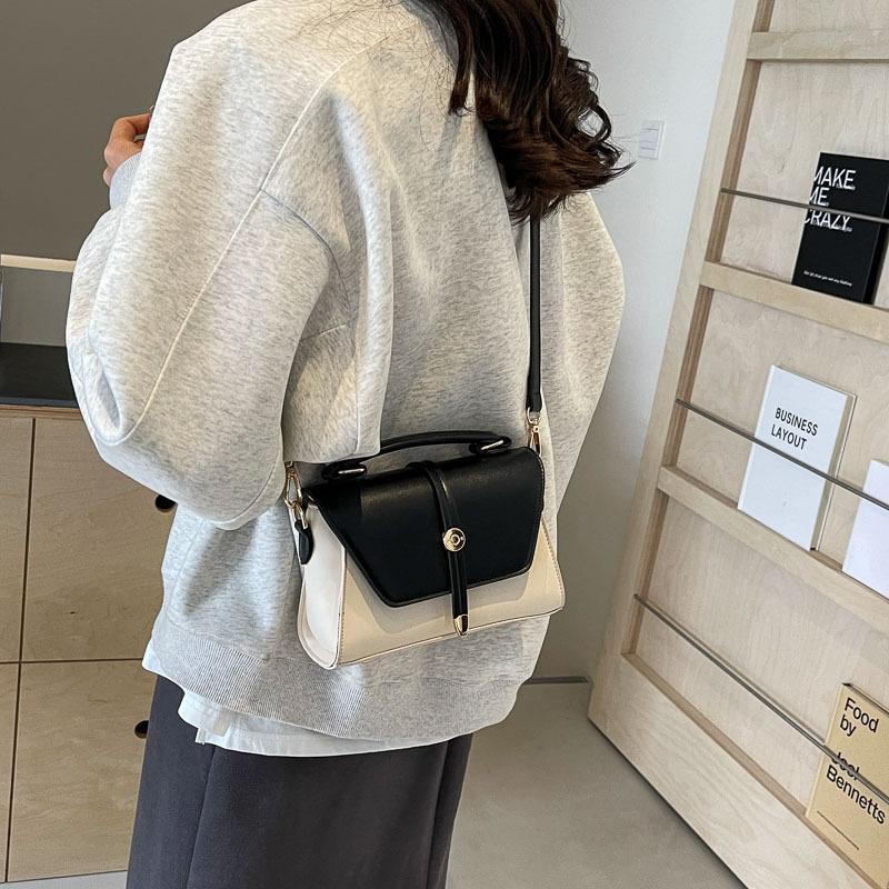 Женская сумка через плечо контрастного цвета, маленькая квадратная сумка