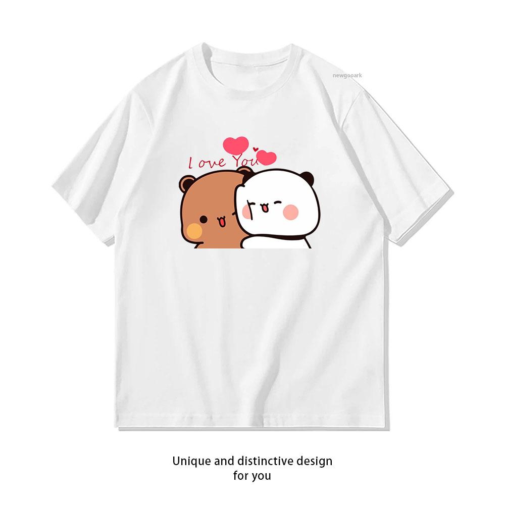 True Love Bubu Dudu Couple Woman Man Summer Cotton Printed Tshirt Adult Casual Breathable Outdoors Shortsleev Cartoon