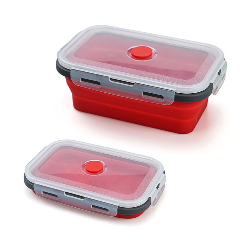 Silicone Material Kitchen Supplies with Lids Tableware Food Container Lunch Box Food Storage Box