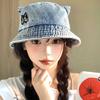 Cat Ears Embroidered Bucket Hat Spring and Autumn Sweet Hat Women's Retro Versatile Cowboy Hat Casual Basin Hat