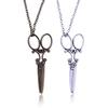 Bronze Antique Silver Color Scissors Necklace Initial Personalized Hair Stylist Hairdresser Tailor