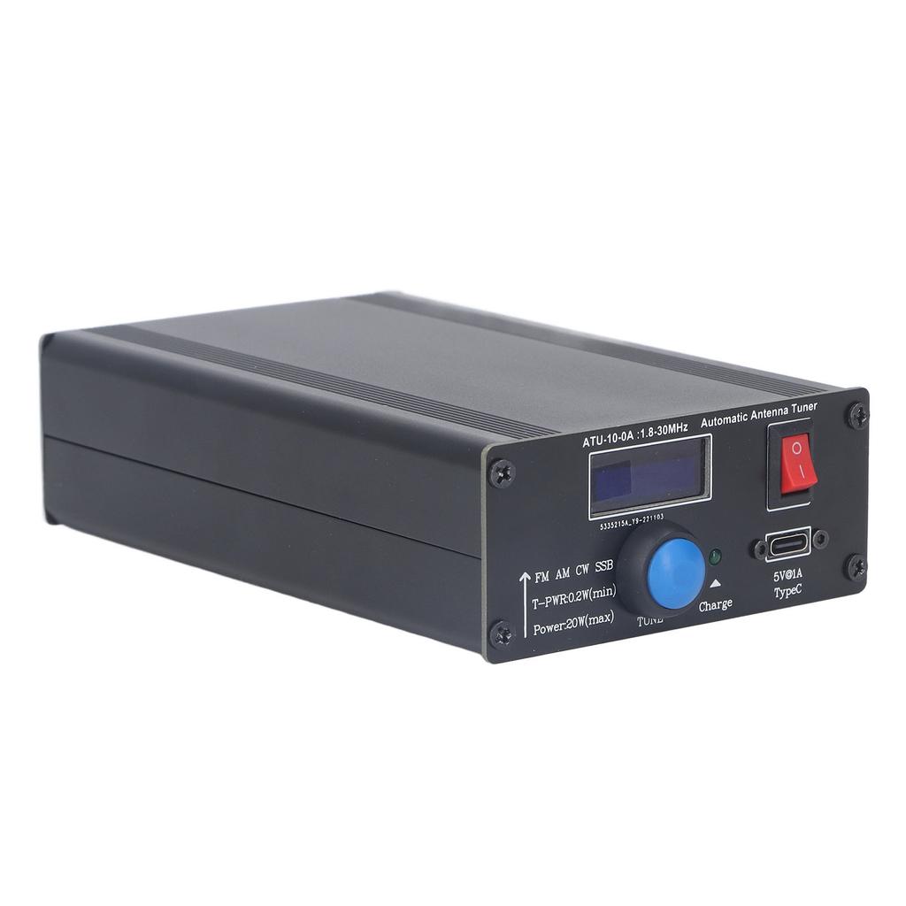 5V 1A Shortwave Antenna Tuner with USB Cable SSB CW FM AM Shortwave Power Meter 1.8‑30MHz