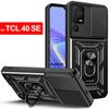 Armor Capa для TCL 40 SE Case Slide Camera Lens Protection Ring Stand Cover для TCL 40 SE T610K T610K2 T610P T610P2 Holder Funda