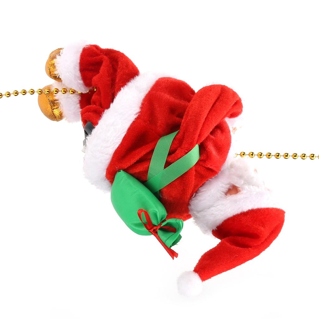 Электрический восхождение Санта-Клаус на цепочке с бусинами, движущаяся фигурка, подвесное рождественское украшение, игрушки