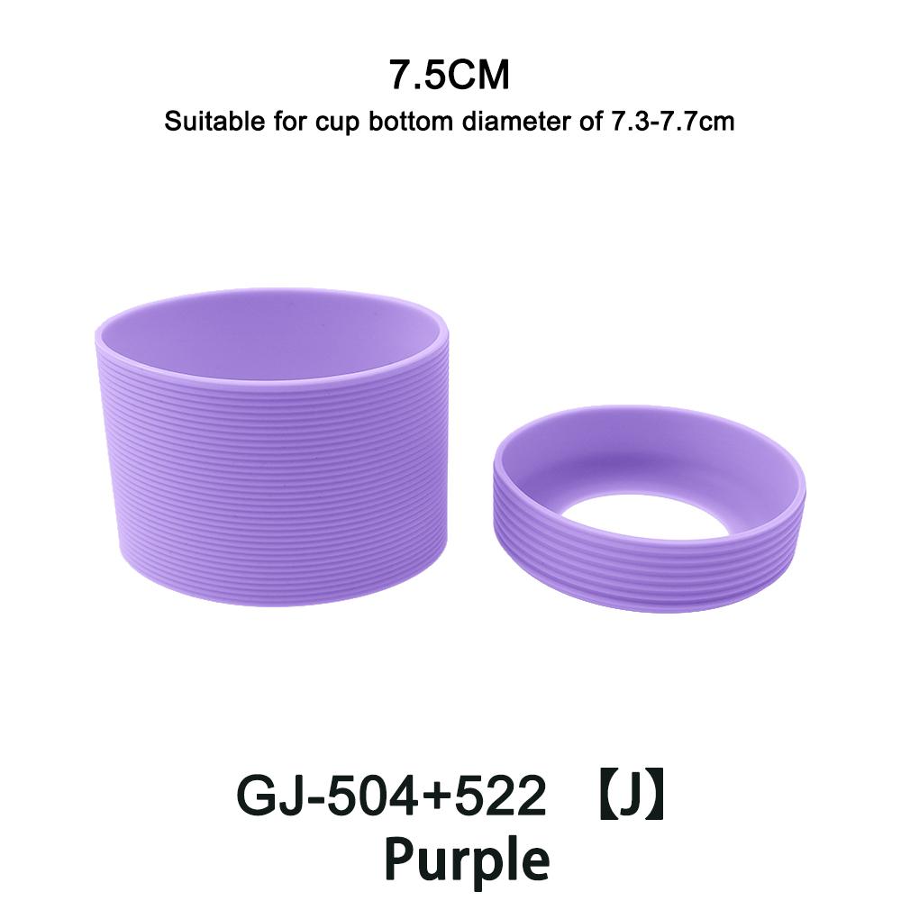 2Pc/Set 7.5cm 15 Colour Threaded Soft Silicone Cup Sleeve And Bottom Suit Heat Insulated Anti Slip Good Toughnes Odorless