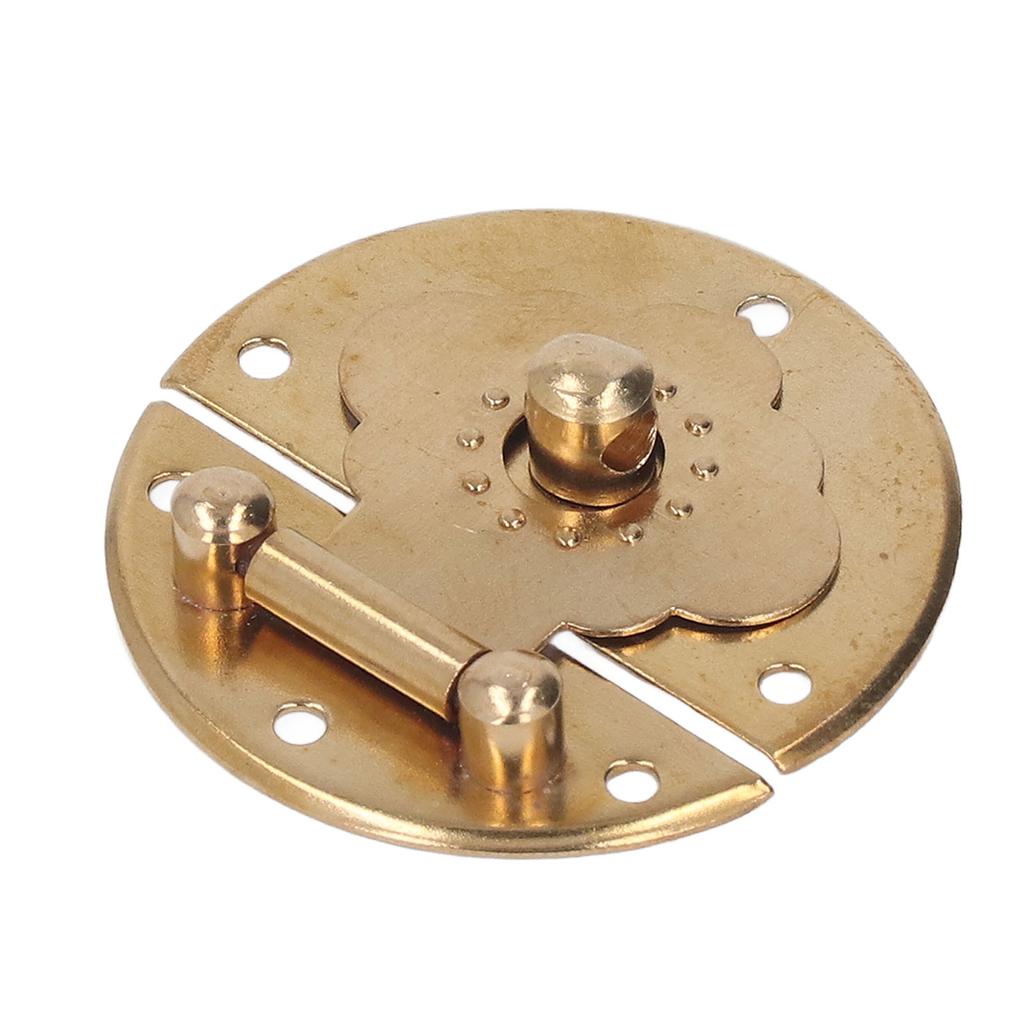 Round Embossing Copper Hasp Retro Wooden Box Lock Clasp Decorative Hasps for Wedding Card Boxes Wine Boxes Brass