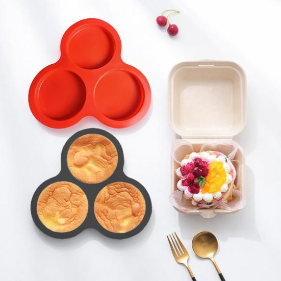 Silicone Cake Mold for Air Fryer 3 Cup Jumbo Round Muffin Top Pans BPA-Free Omelette Baking Mold for Egg Cakes Muffins Tarts Pancakes