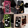 LZ4 Butterfly Art Design Silicone Phone Case for iPhone 11 13 14 15 16 Pro Max 7 8 16 Plus 12 Mini XS Max XR Shockproof Back Cover