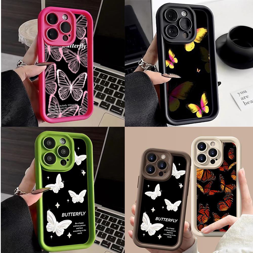 LZ4 Butterfly art design силиконовый чехол для телефона iPhone 11 13 14 15 16 Pro Max 7 8 16 Plus 12 mini XS Max XR противоударный задний чехол