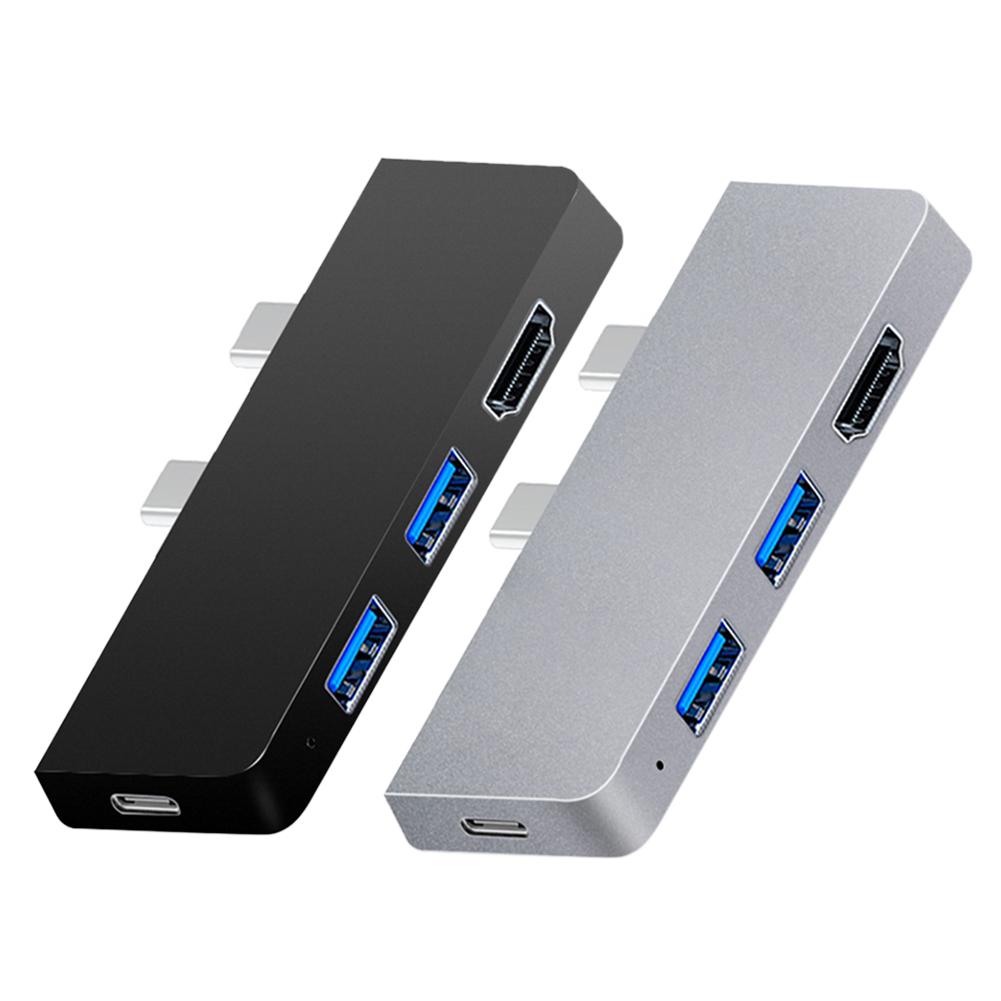 6-в-1 Док-станция Type-C (папа) на HDMI-совместимый, SD для MicroSD, USB-хаб, высокоскоростная передача для Surface Pro 8/9/X