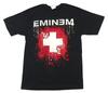 Черная футболка унисекс с изображением Eminem White Cross Splatter Merch