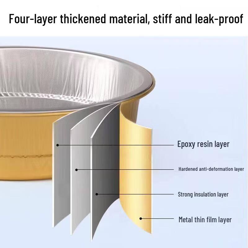 Gold Aluminum Foil Food Containers with Lids