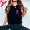 Breast Cancer Shirt Pink Ribbon Pocket October Warrior Short Sleeve New Arrival Breathable Cancer Support Tee For Wounisex Unisex