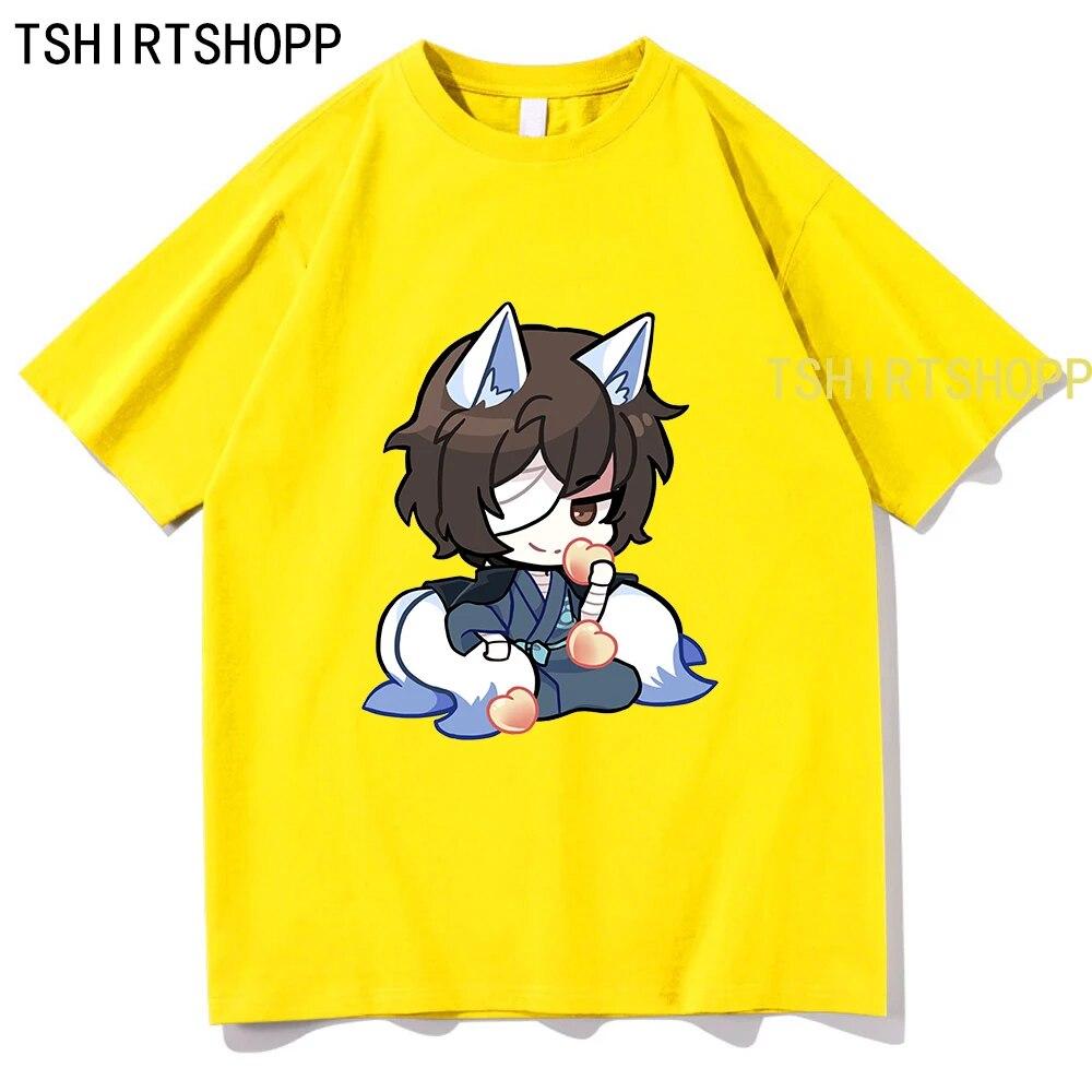 Футболки Osamu DAZAI, футболка с аниме Bungo Stray Dogs, одежда унисекс, повседневная хлопковая летняя футболка Harajuku Kawaii, футболки с героями мультфильмов унисекс