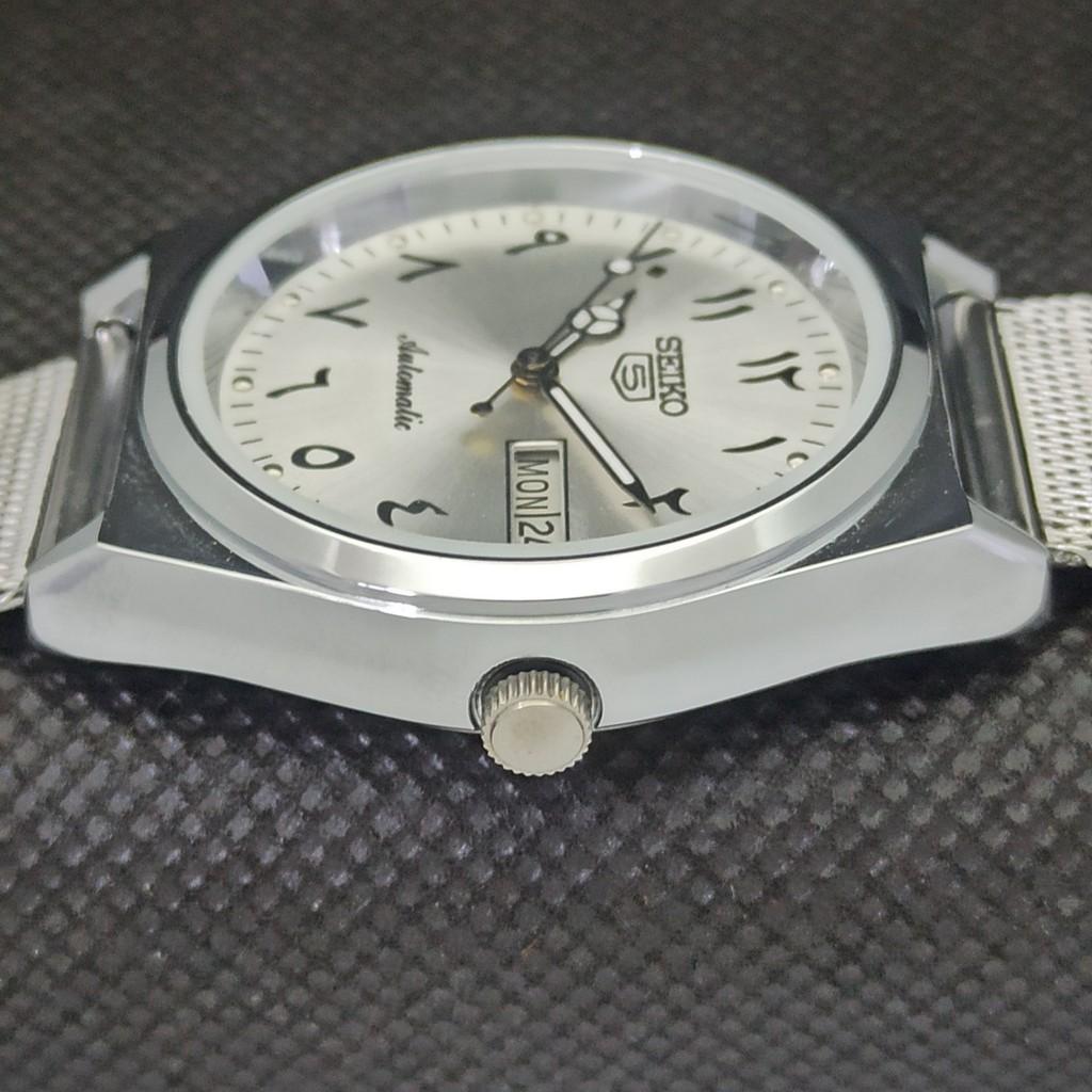 ВОССТАНОВЛЕННЫЕ ВИНТАЖНЫЕ SEIKO 5 AUTO 6349A ЯПОНИЯ МУЖСКИЕ АРАБСКИЕ СЕРЕБРЯНЫЕ ЧАСЫ a298954-2 Seikoa298954