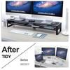 RGB подставка для игрового монитора с поддержкой двух экранов и местом для хранения