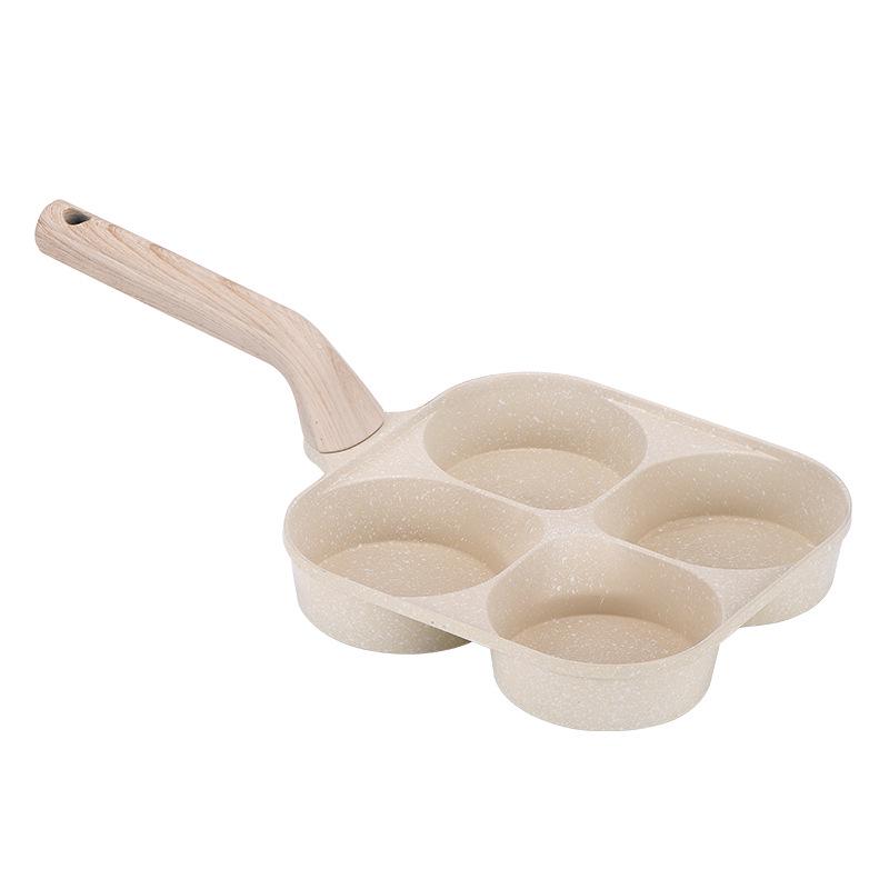 Non-Stick 4-Hole Breakfast Frying Pan for Eggs, Burgers, and Pancakes