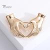 Creative Hands-in-Heart Brooch Pin Simple Elegant Retro Sweater Pin Suit Lapel Badge Coat Accessories