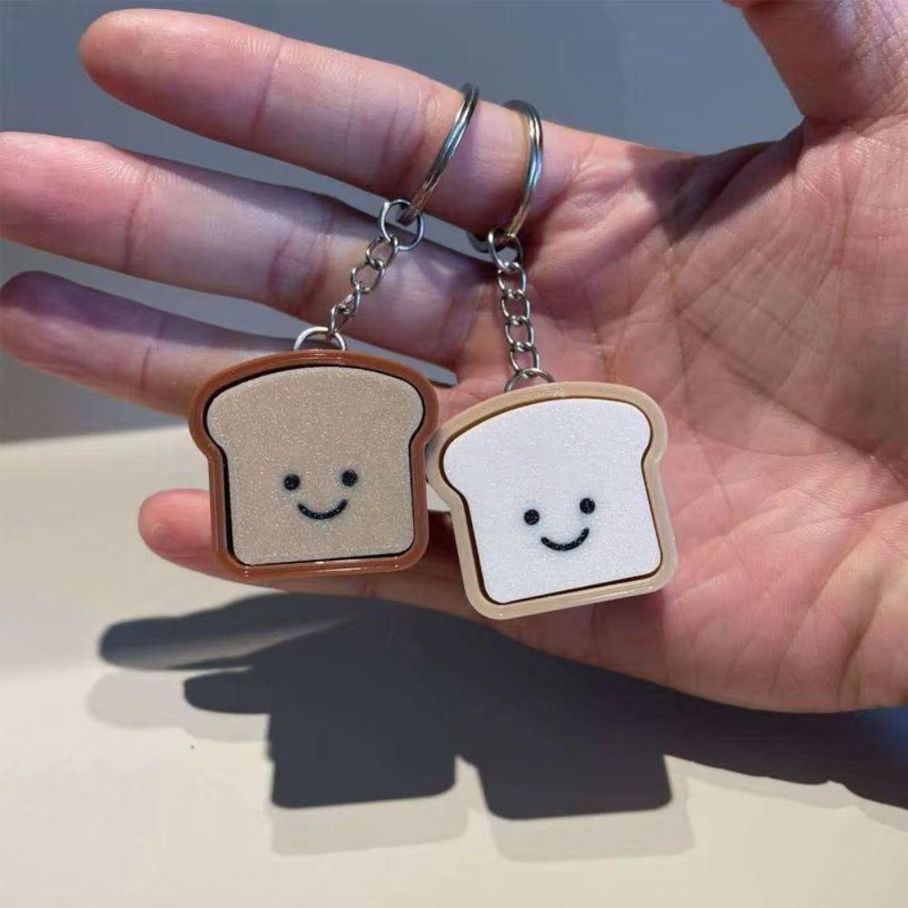 Finger Press Toast Keyboard Clicker Sensory Toy Finger Clicker Toy Bread Fidget Keychain  ADHD ASMR