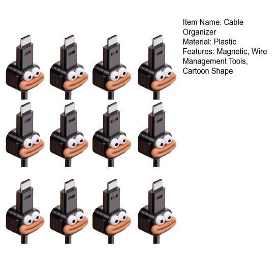 6/12 шт. Мультяшный магнитный органайзер для кабелей, самоклеящийся зажим для дома, офиса, стола, держатель для кабеля для зарядки телефона, передачи данных, фиксатор, зажим для управления силовыми проводами