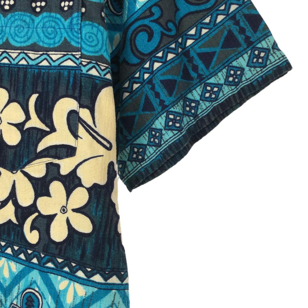 Капитан Кук 70-е цветочный геометрический Рукав короткий Гавайская рубашка Старый винтаж Мужской Б/у