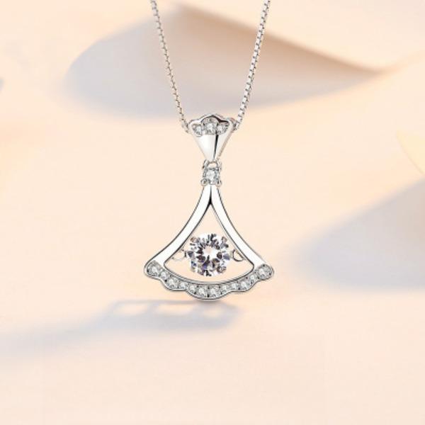 Умное ожерелье в форме веера с бриллиантами для женщин, умная цепочка на ключицу, простая новая подвеска Qixi, подарок